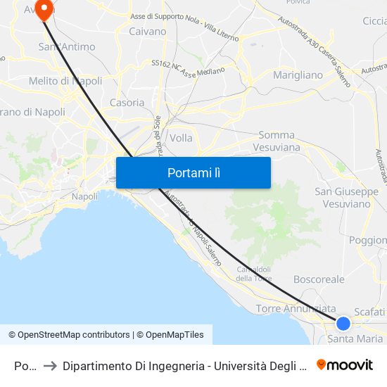 Pompei to Dipartimento Di Ingegneria - Università Degli Studi Della Campania Luigi Vanvitelli map