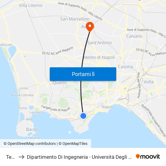 Tecchio to Dipartimento Di Ingegneria - Università Degli Studi Della Campania Luigi Vanvitelli map