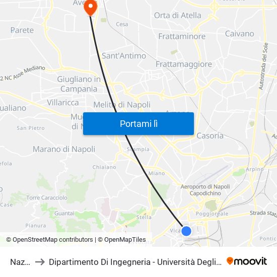 Nazionale to Dipartimento Di Ingegneria - Università Degli Studi Della Campania Luigi Vanvitelli map