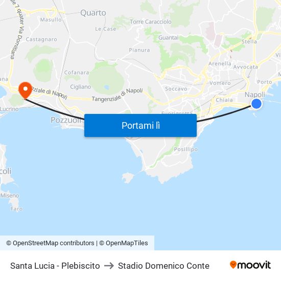 Santa Lucia - Plebiscito to Stadio Domenico Conte map