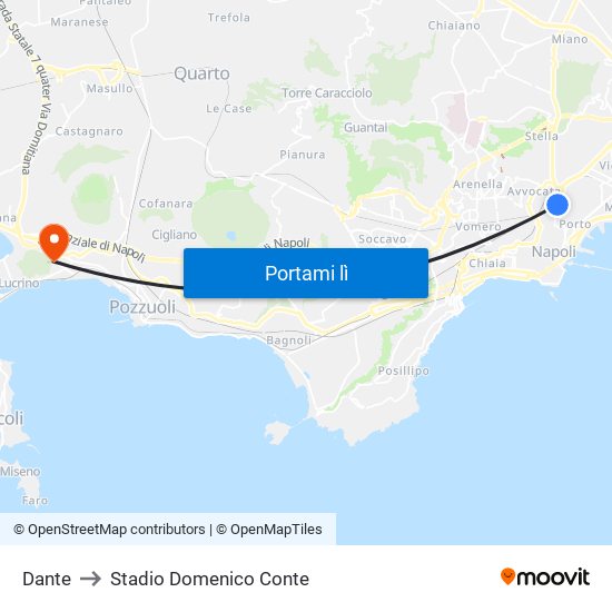 Dante to Stadio Domenico Conte map