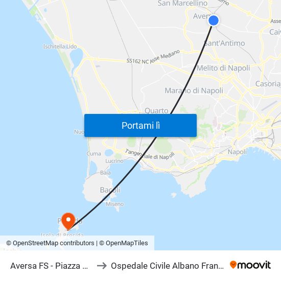 Aversa FS - Piazza Mazzini to Ospedale Civile Albano Francescano map