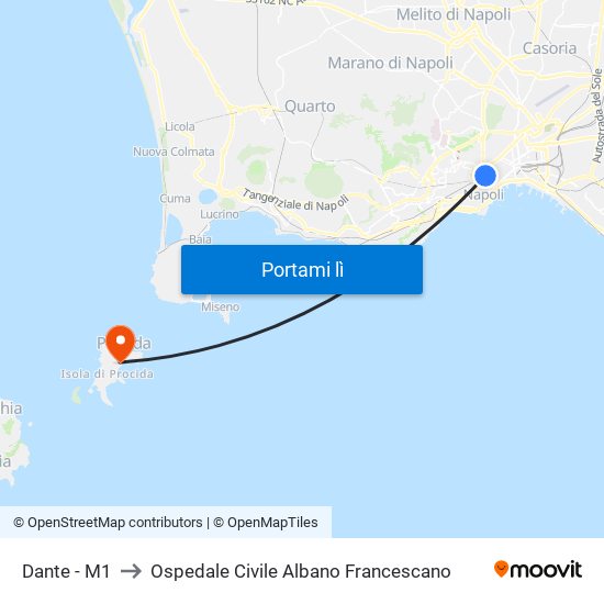 Dante - M1 to Ospedale Civile Albano Francescano map