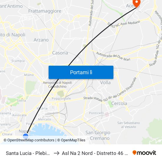 Santa Lucia - Plebiscito to Asl Na 2 Nord - Distretto 46 Acerra map