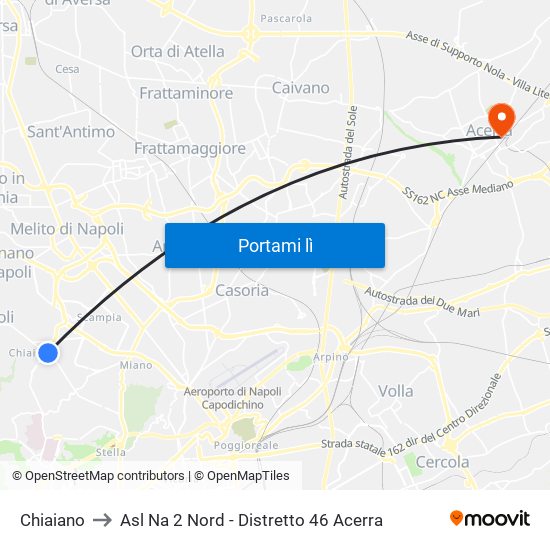 Chiaiano to Asl Na 2 Nord - Distretto 46 Acerra map