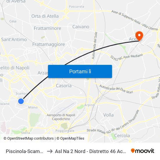 Piscinola-Scampia to Asl Na 2 Nord - Distretto 46 Acerra map