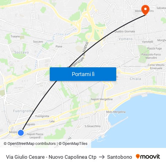 Via Giulio Cesare - Nuovo Capolinea Ctp to Santobono map