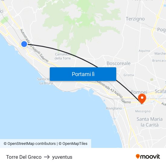 Torre Del Greco to yuventus map