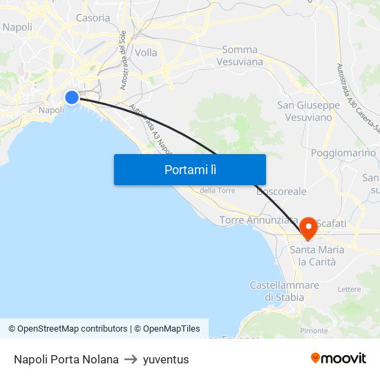 Napoli Porta Nolana to yuventus map