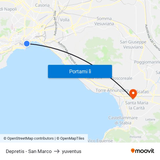 Depretis - San Marco to yuventus map