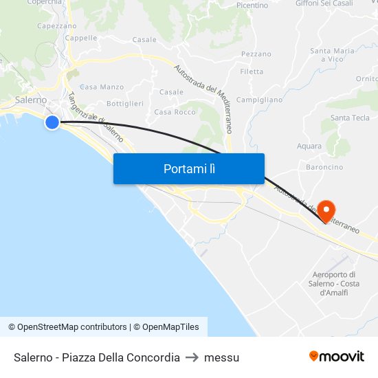 Salerno - Piazza Della Concordia to messu map