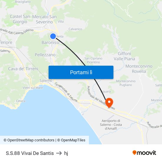 S.S.88 Vivai De Santis to hj map