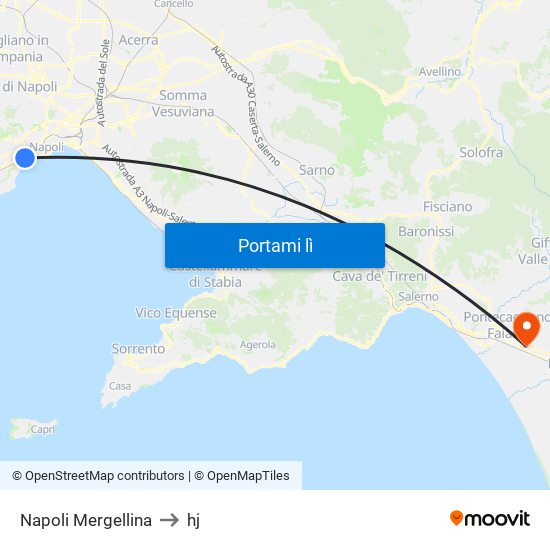 Napoli Mergellina to hj map