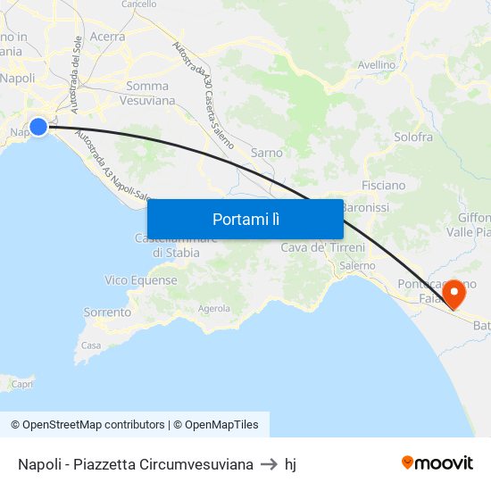 Napoli - Piazzetta Circumvesuviana to hj map