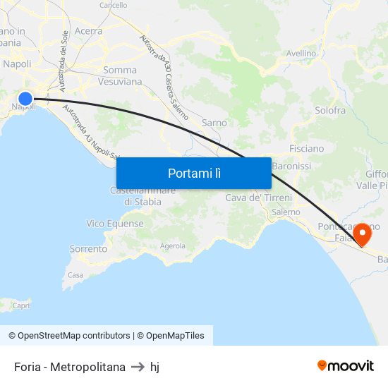 Foria - Metropolitana to hj map