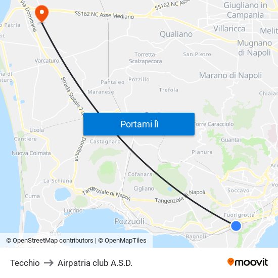 Tecchio to Airpatria club A.S.D. map
