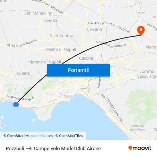 Pozzuoli to Campo volo Model Club Airone map