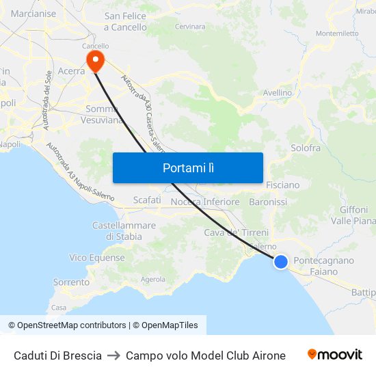 Caduti Di Brescia to Campo volo Model Club Airone map