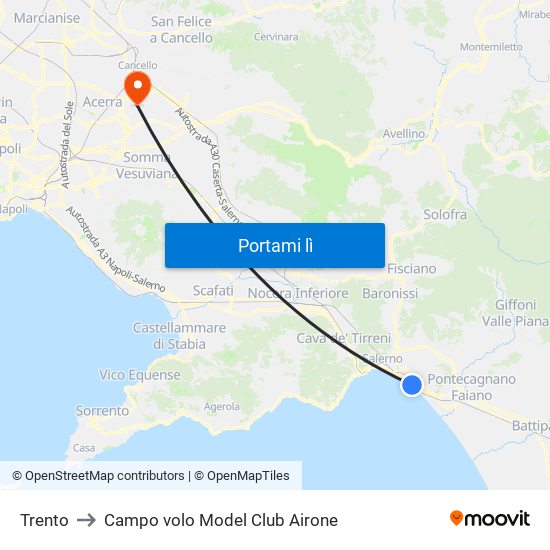 Trento to Campo volo Model Club Airone map
