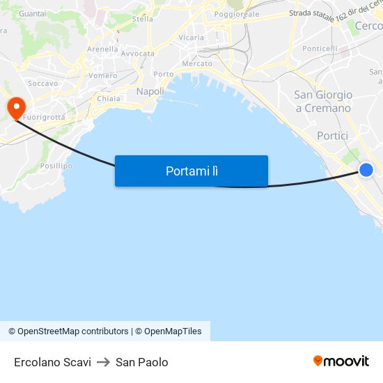 Ercolano Scavi to San Paolo map