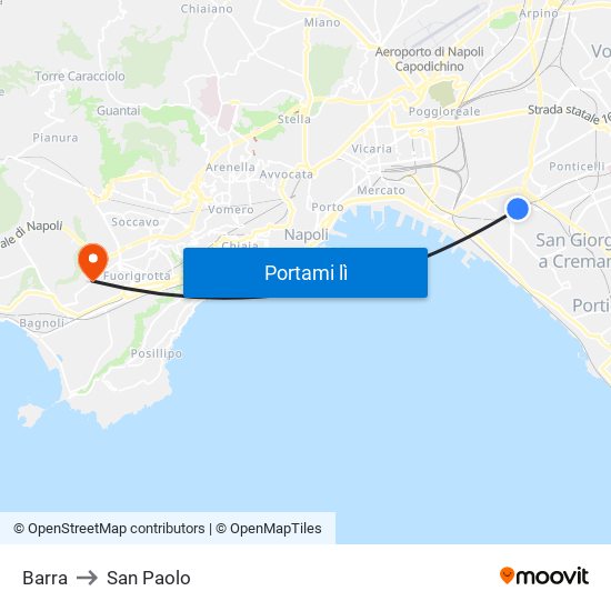 Barra to San Paolo map