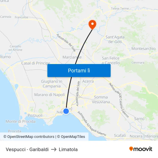 Vespucci - Garibaldi to Limatola map