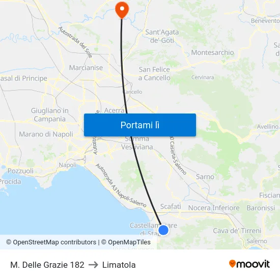 M. Delle Grazie 182 to Limatola map