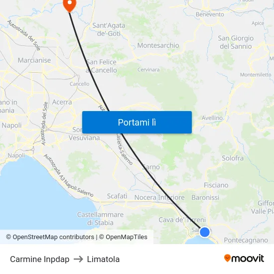 Carmine Inpdap to Limatola map