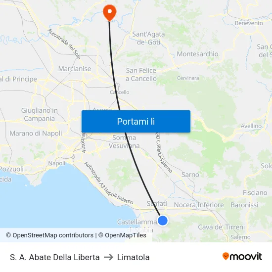 S. A. Abate Della Liberta to Limatola map