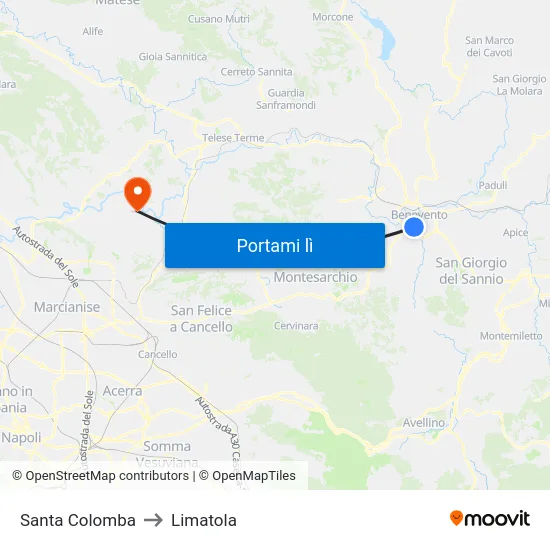 Santa Colomba to Limatola map