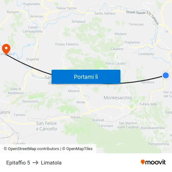 Epitaffio 5 to Limatola map