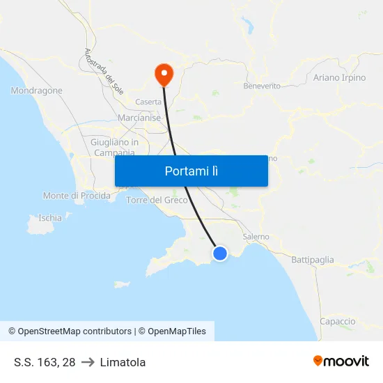 S.S. 163, 28 to Limatola map