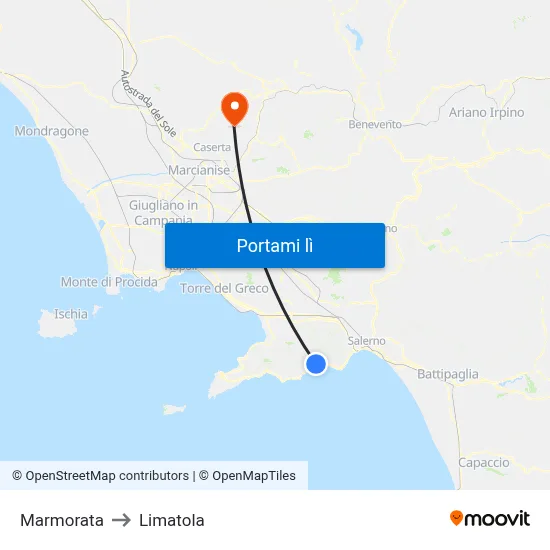 Marmorata to Limatola map