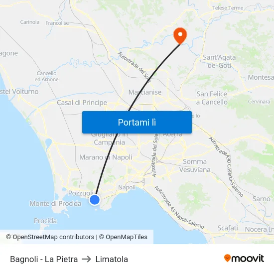 Bagnoli - La Pietra to Limatola map
