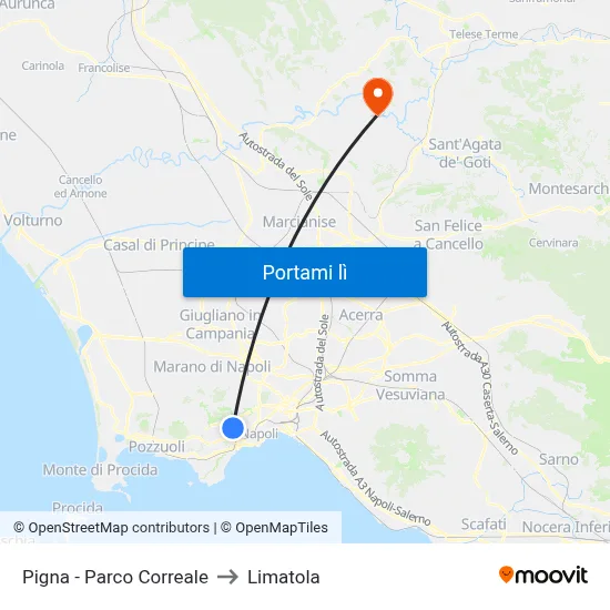 Pigna - Parco Correale to Limatola map