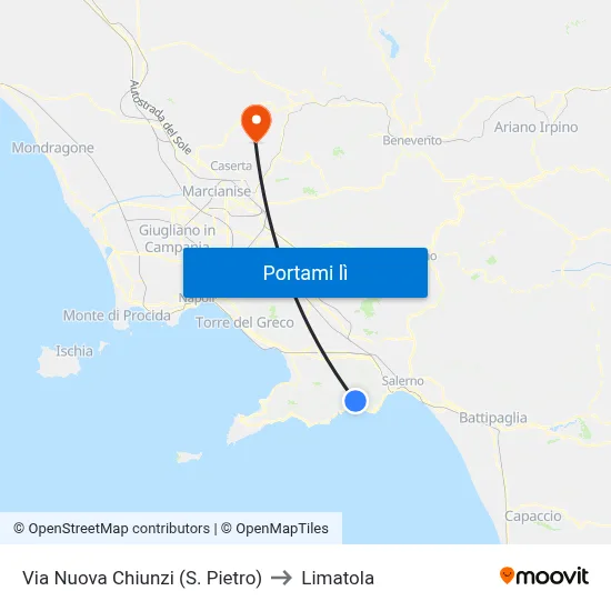 Via Nuova Chiunzi (S. Pietro) to Limatola map