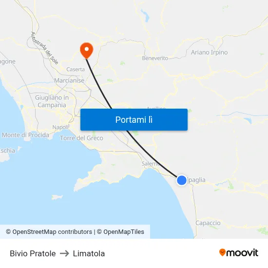 Bivio Pratole to Limatola map