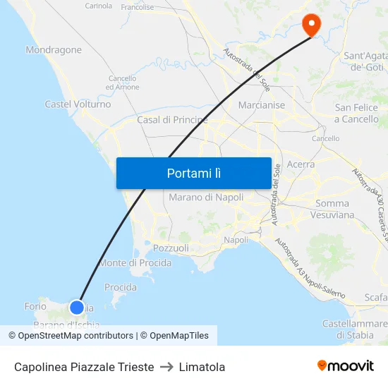 Capolinea Piazzale Trieste to Limatola map
