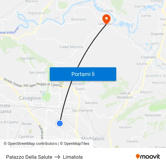 Palazzo Della Salute to Limatola map