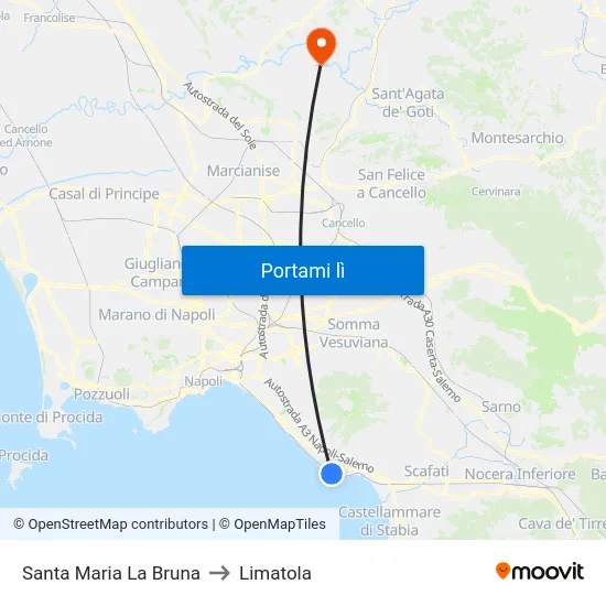Santa Maria La Bruna to Limatola map