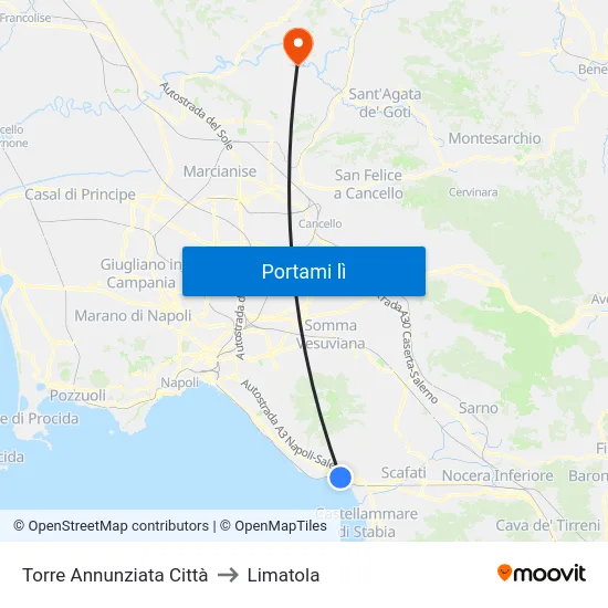 Torre Annunziata Città to Limatola map