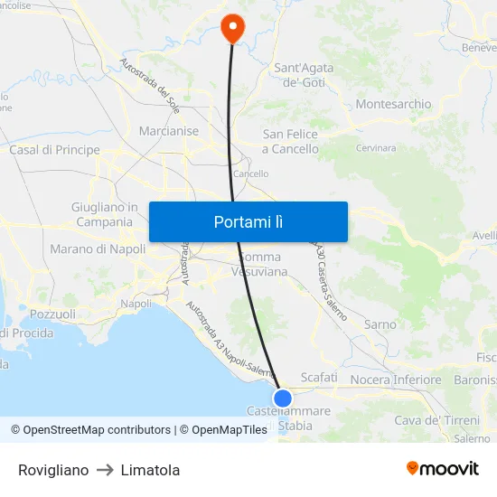Rovigliano to Limatola map