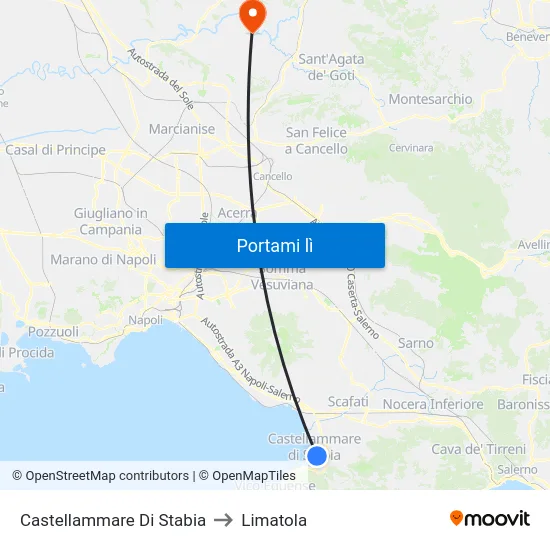 Castellammare Di Stabia to Limatola map