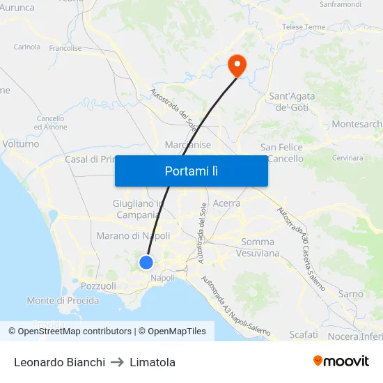 Leonardo Bianchi to Limatola map