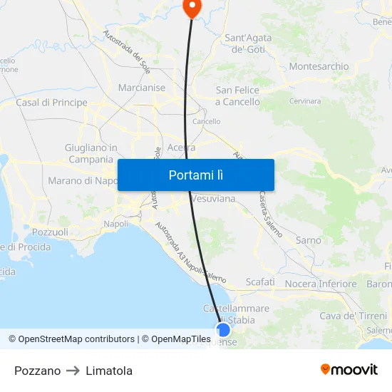 Pozzano to Limatola map