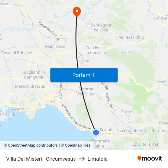 Villa Dei Misteri - Circumvesuv. to Limatola map
