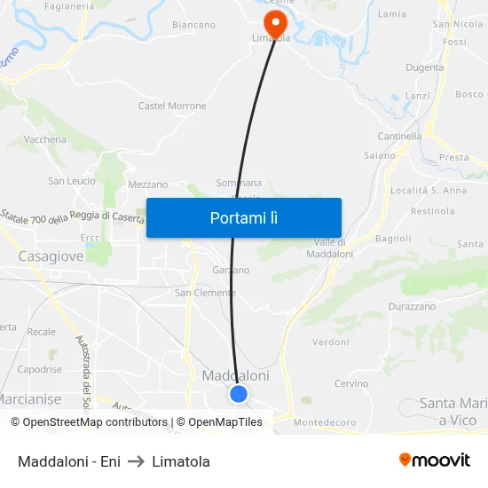 Maddaloni - Eni to Limatola map