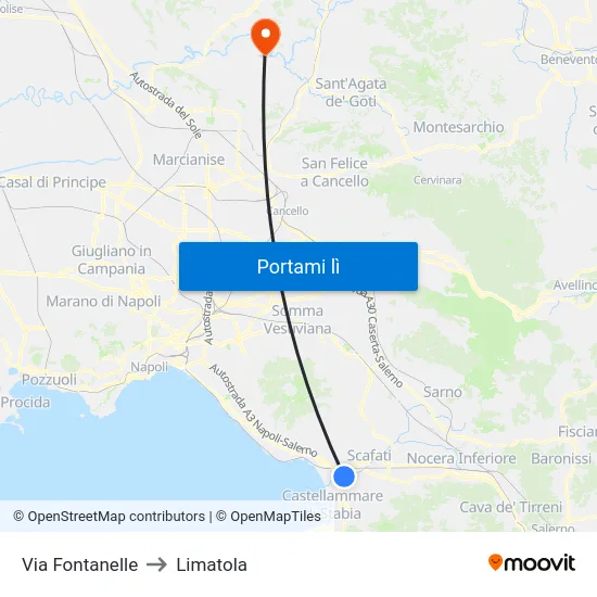 Via Fontanelle to Limatola map