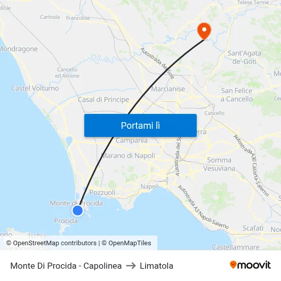 Monte Di Procida - Capolinea to Limatola map