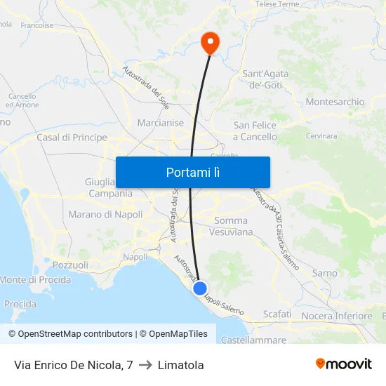 Via Enrico De Nicola, 7 to Limatola map